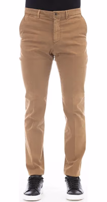 Beige Cotton Men Pants