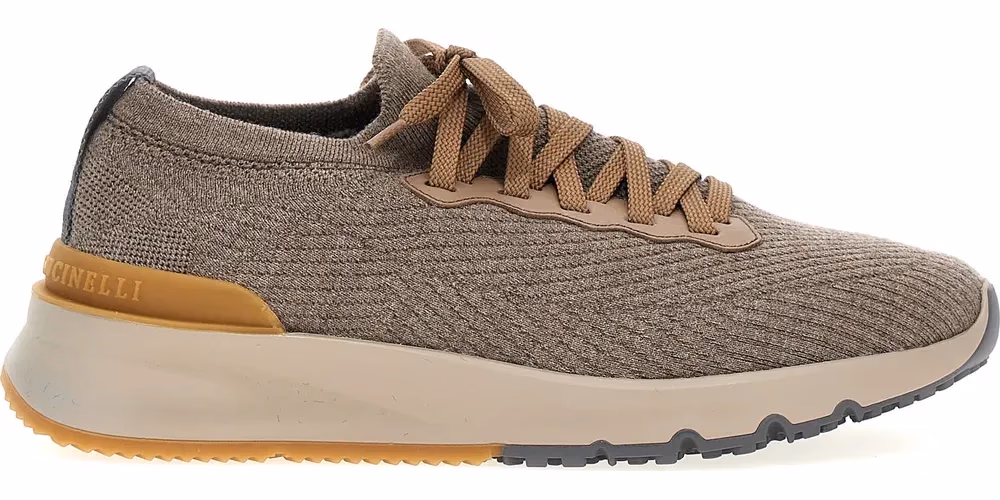 Brunello Cucinelli Gray Wool Low Top Sneakers