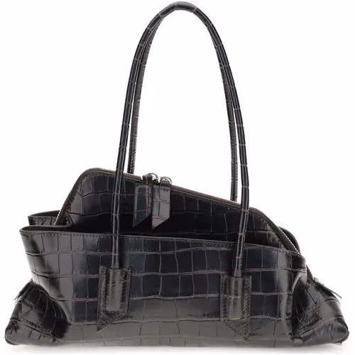 The Attico Black Calf Leather Bos Taurus Shoulder Bag