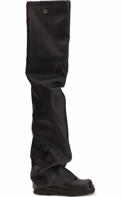 The Attico Black Polyurethane Over The Knee