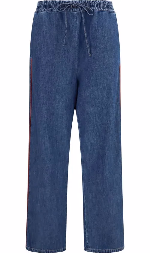 Valentino Garavani Blue Polyester Casual Pants