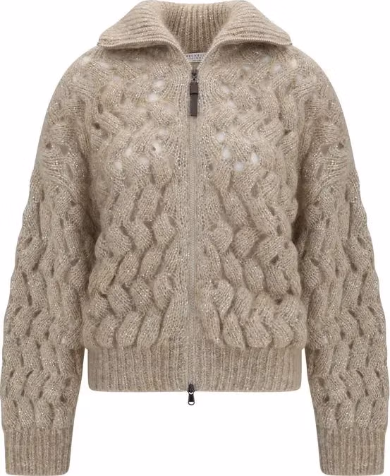 Brunello Cucinelli Beige Mohair Cardigan