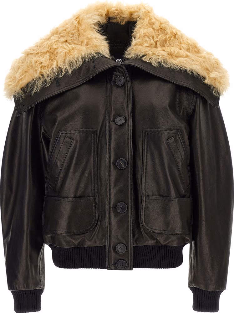 The Attico Black Lamb Leather Leather Jacket