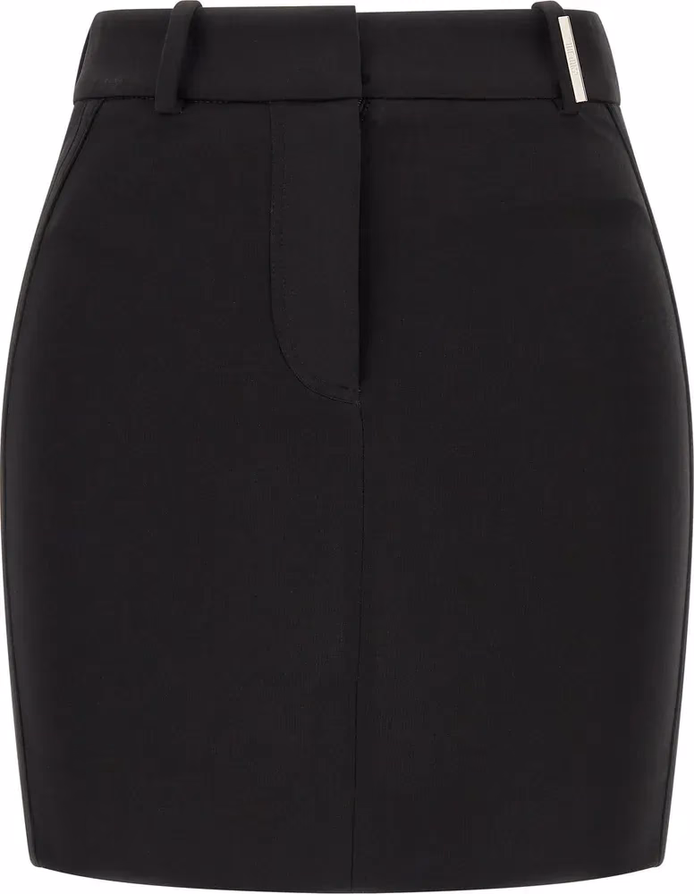 The Attico Black Viscose Long Skirt