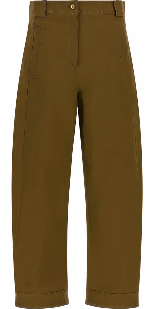 Max Mara Bicolor Cotton Cropped Pants