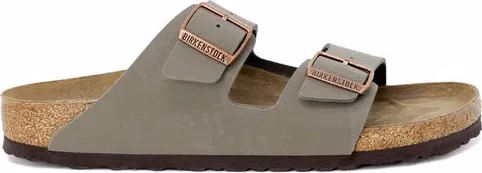 Birkenstock Gray Leather Flat Sandals