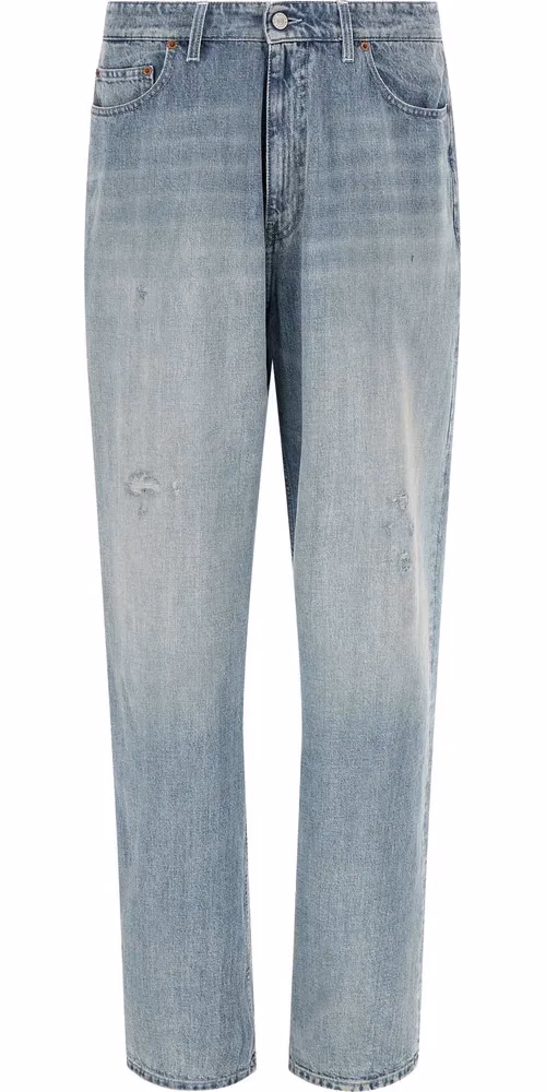 MM6 Maison Margiela Blue Cotton Straight-Leg Jeans