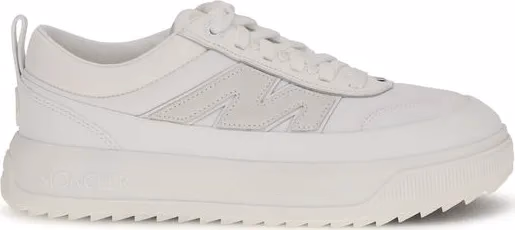 Moncler White Calf Leather Bos Taurus Athletic Sneakers