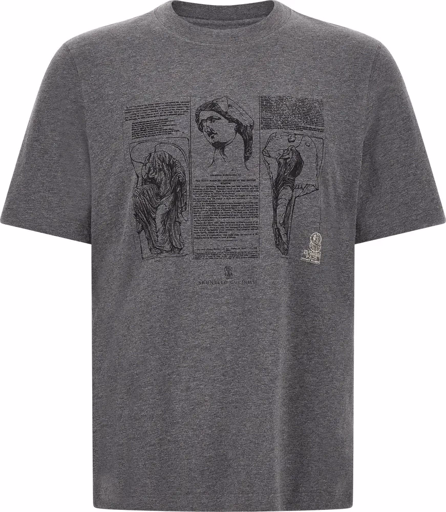 Brunello Cucinelli Gray Cotton T-Shirt