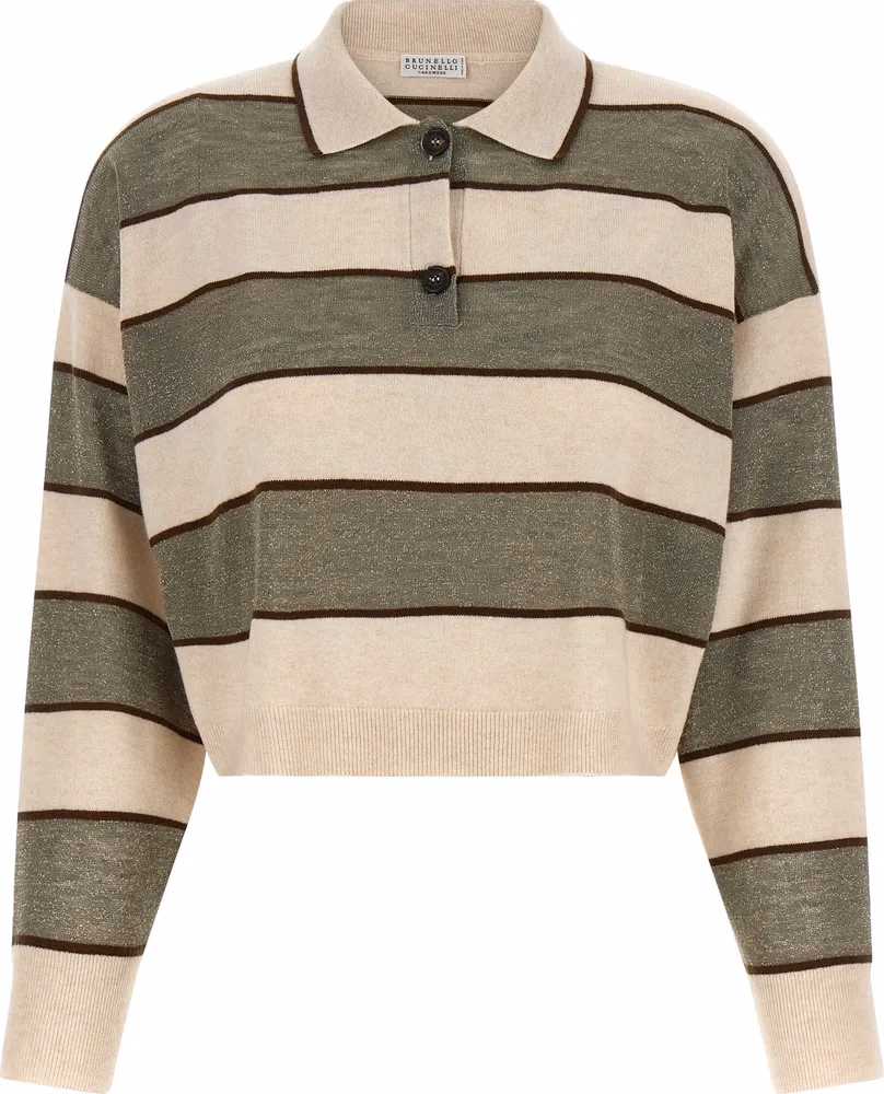 Brunello Cucinelli Multicolor Virgin Wool Polo Shirt