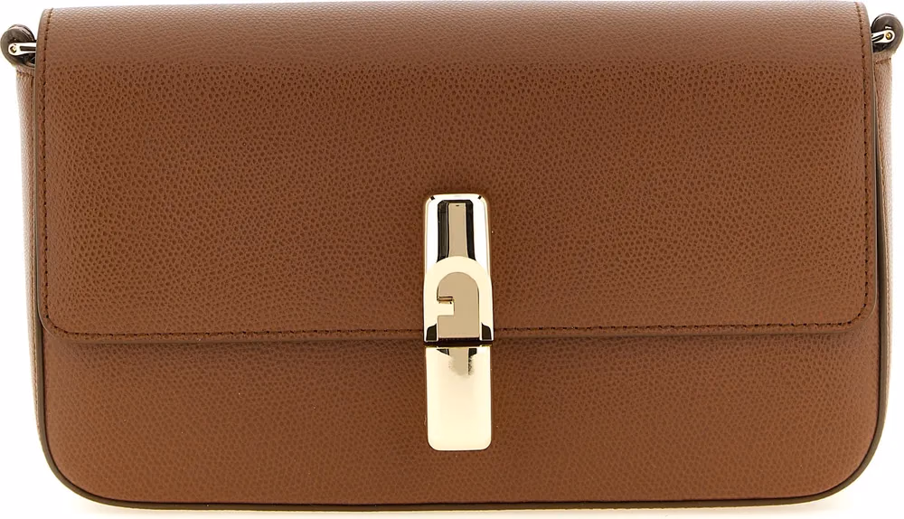 Furla Brown Calfskin Crossbody Bag