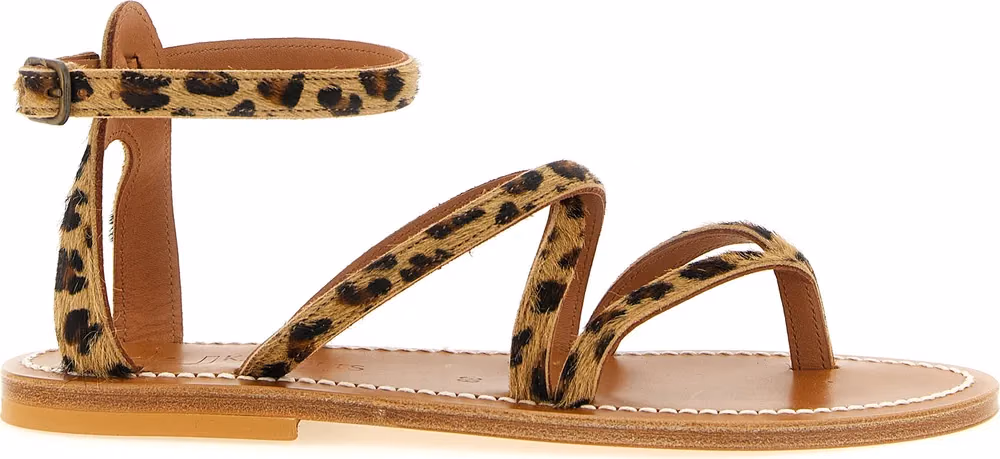 K.JACQUES SAINT TROPEZ Brown Cowhide Flat Sandals