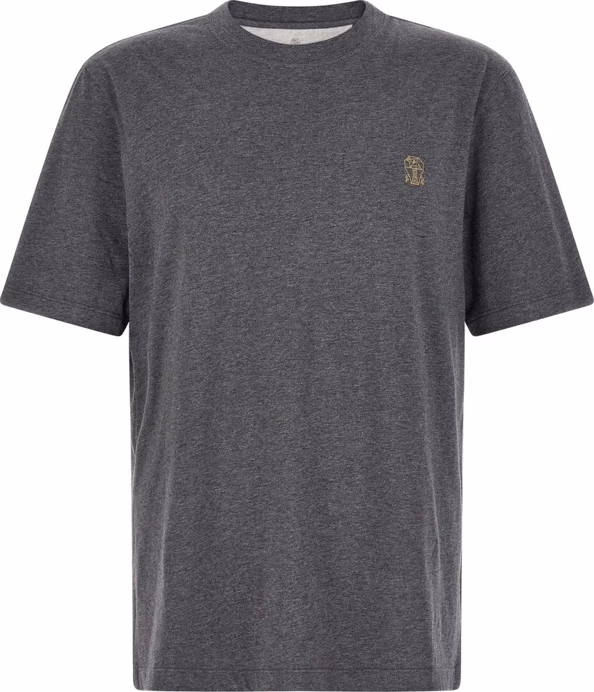 Brunello Cucinelli Gray Cotton T-Shirt