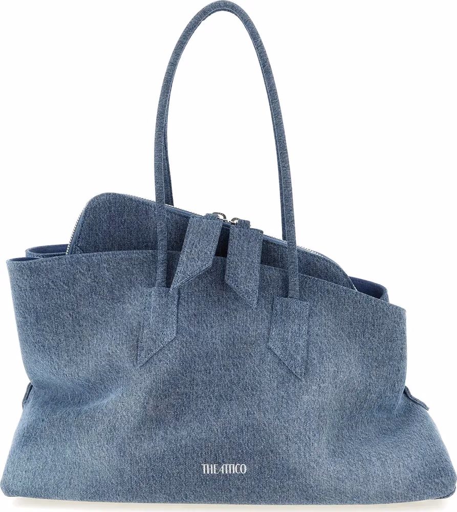 The Attico Blue Cotton Shoulder Bag