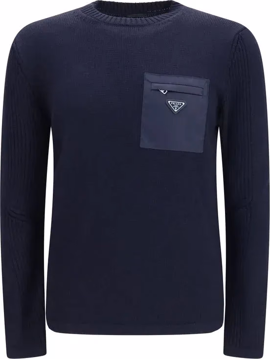 Prada Blue Wool Oves Aries Sweatshirt