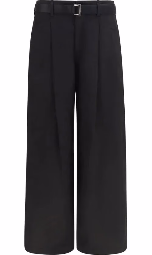 Sacai Black Cotton Chino Pants