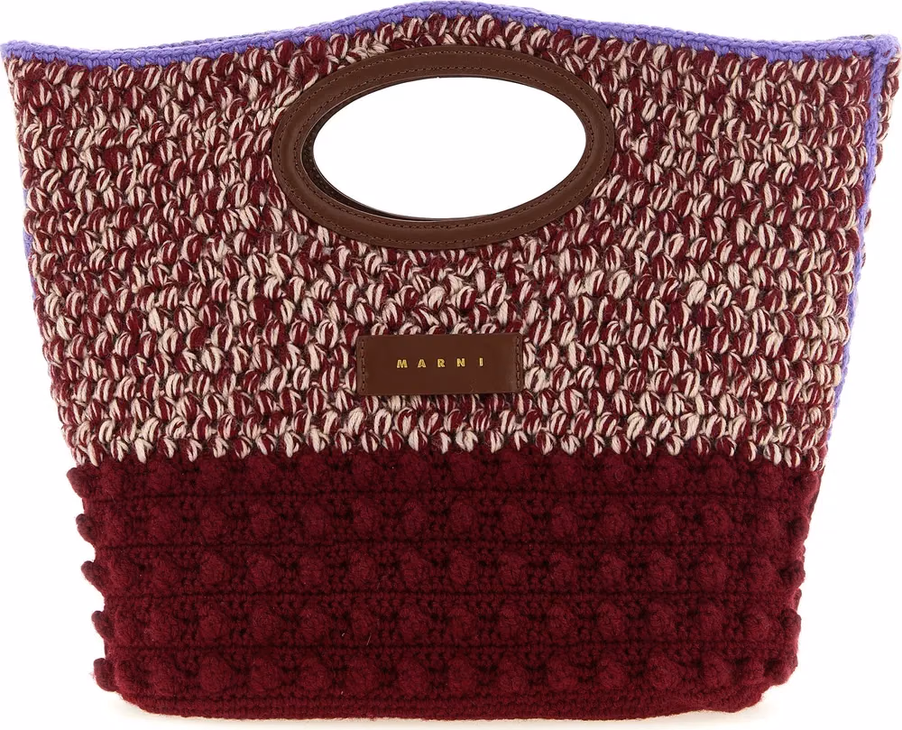 Marni Bordeaux Wool Handbag