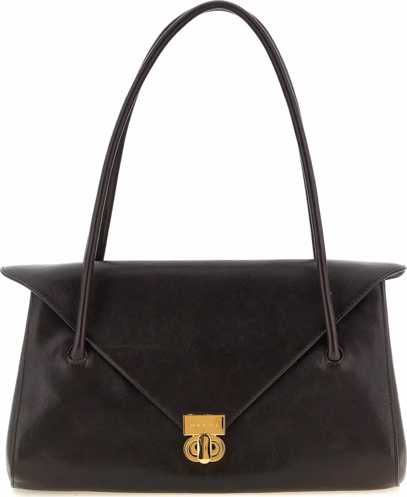 Marni Brown Calfskin Shoulder Bag