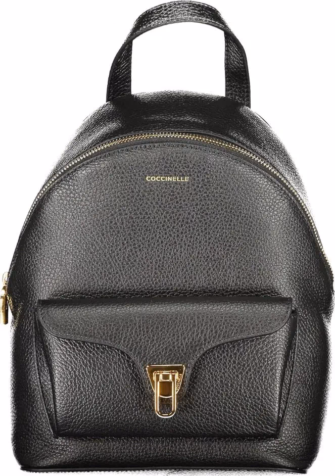 Coccinelle Black Leather Women Backpack