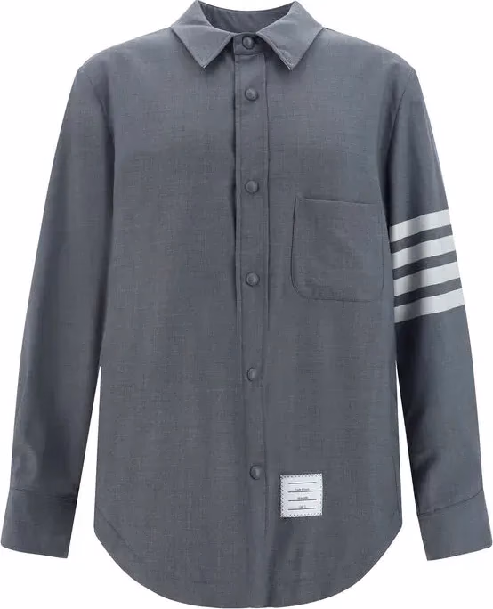 Thom Browne Gray Wool Oves Aries Dress Shirt