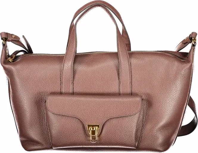 Coccinelle Brown Leather Womens Bag with Handles and Shoulder Strap