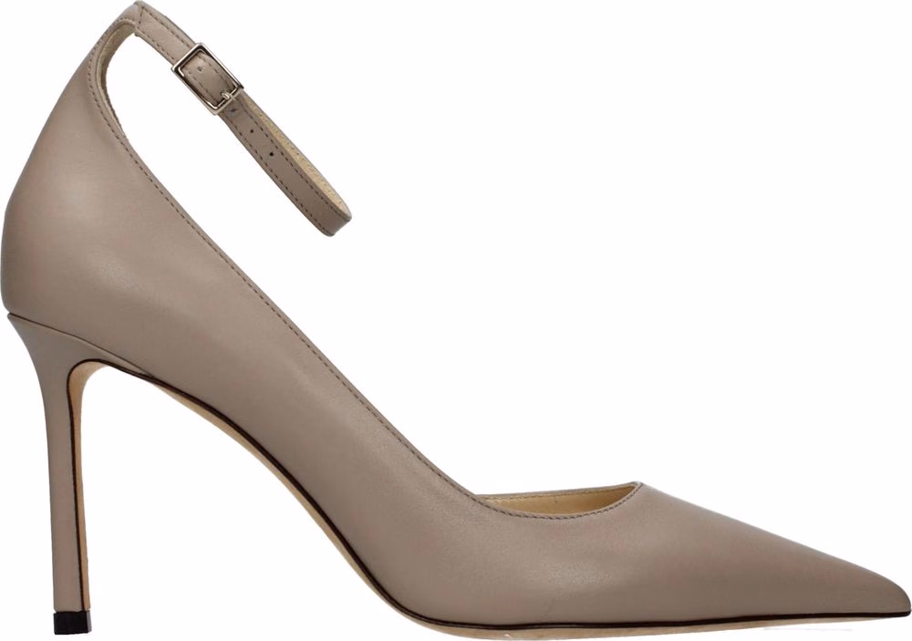 Jimmy Choo Gray Leather High Heel Pumps
