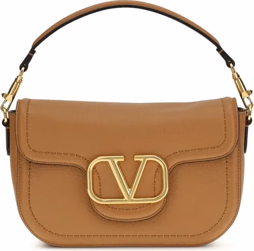 Valentino Garavani Beige Calf Leather Bos Taurus Shoulder Bag