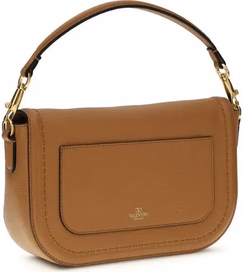Valentino Garavani Beige Calf Leather Bos Taurus Shoulder Bag