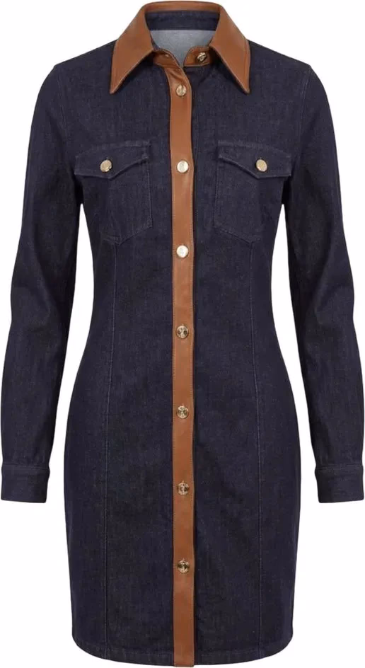 Trussardi Jeans Blue Cotton Women Dress