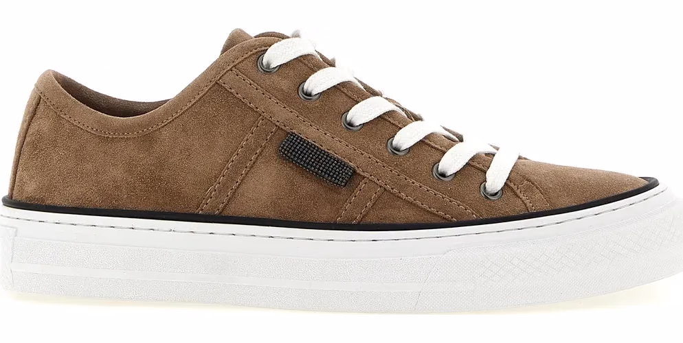 Brunello Cucinelli Brown Leather Low Top Sneakers