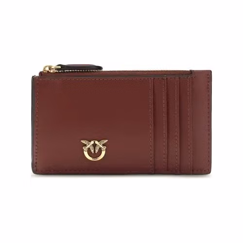 PINKO Bordeaux Calf Leather Bos Taurus Wallet