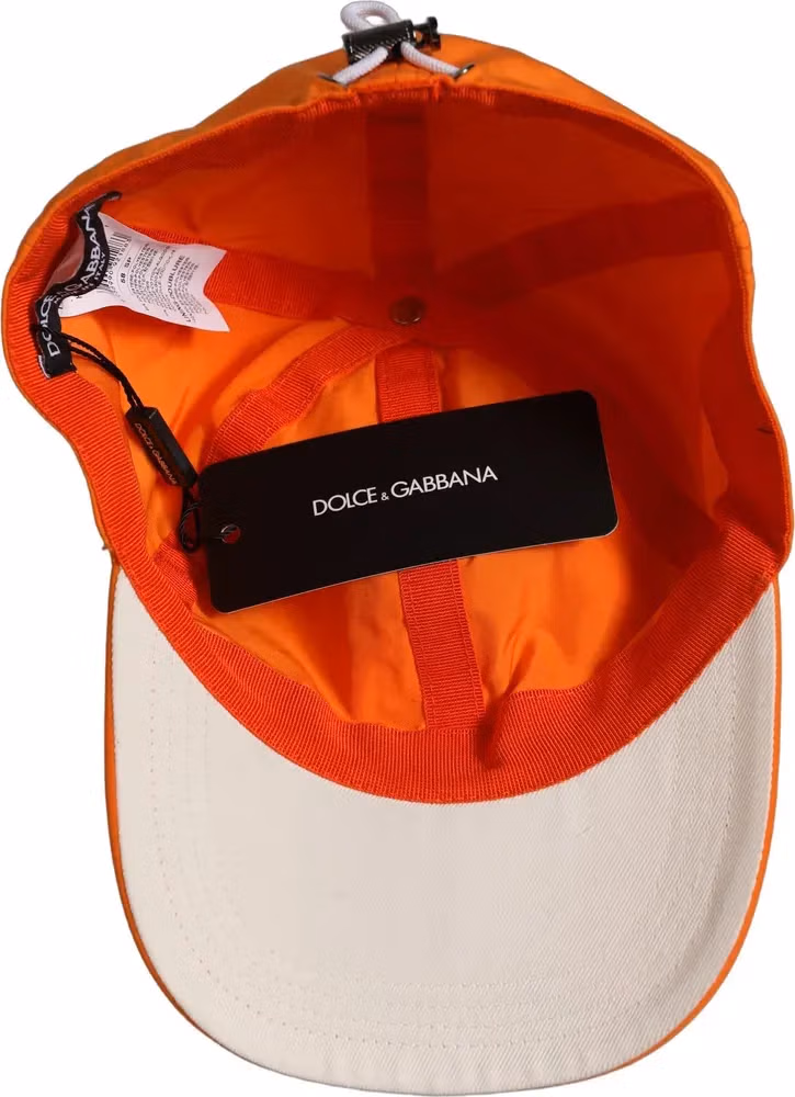 Dolce & Gabbana Men Orange Polyester Baseball Cap 6 Panels Hat