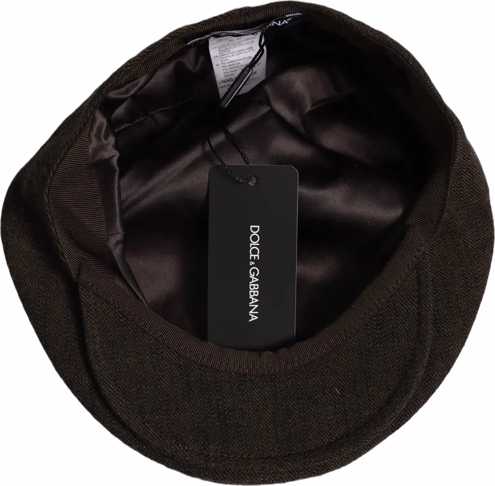 Dolce & Gabbana Men Brown Cotton Flat Cloth Newsboy Cap Hat
