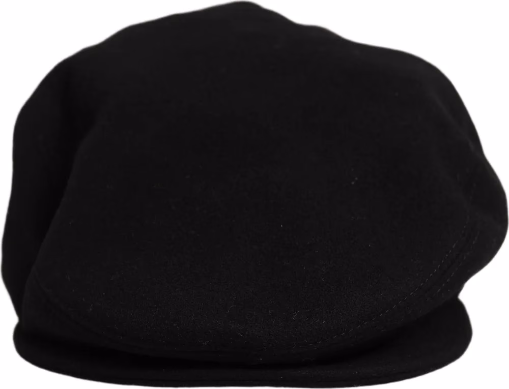 Dolce & Gabbana Men Black Wool Blend Flat Cloth Newsboy Cap Hat