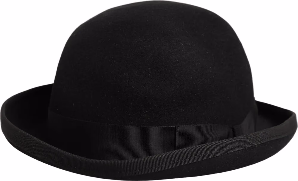 Dolce & Gabbana Men Black Rabbit Fur Felt Bowler Capello Hat