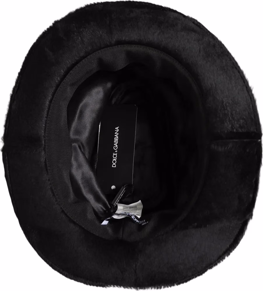 Dolce & Gabbana Men Black Classic Wide Brim Fedora Capello Hat