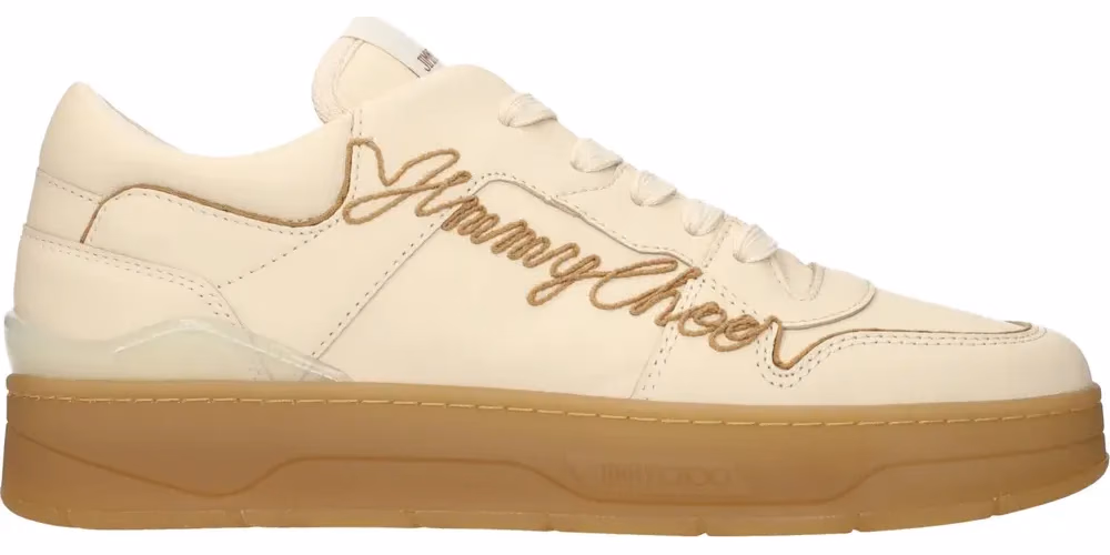 Jimmy Choo Beige Leather Low Top Sneakers