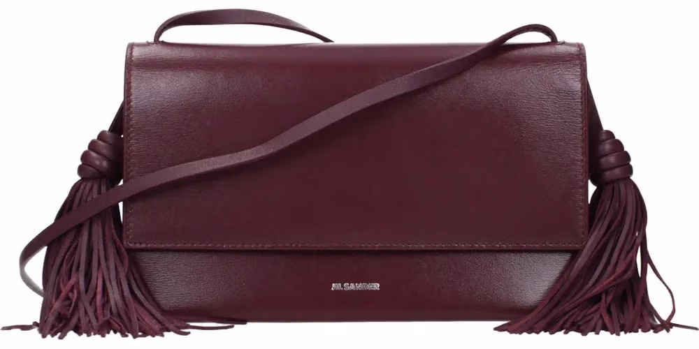 Jil Sander Red Leather Crossbody Bag