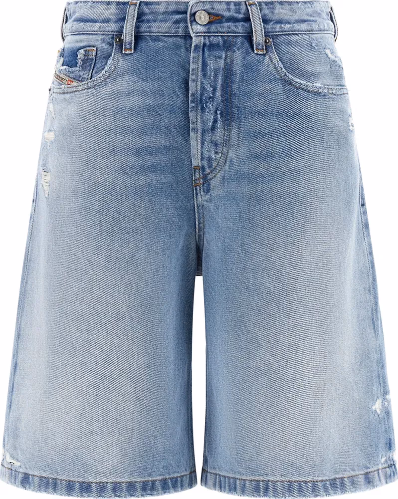 Diesel Blue Cotton Bermuda Shorts