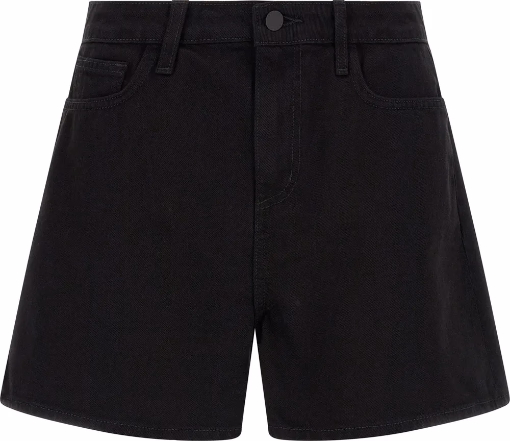 L'Agence Black Cotton Bermuda Shorts