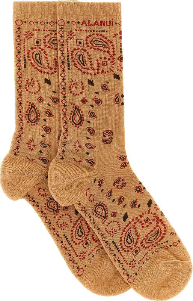 Alanui Beige Cotton Socks