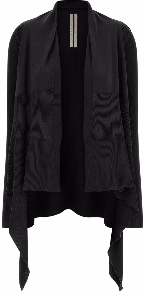 Rick Owens Black Cotton Cardigan