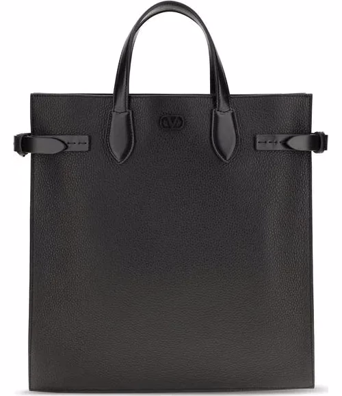 Valentino Garavani Black Calf Leather Bos Taurus Shoulder Bag