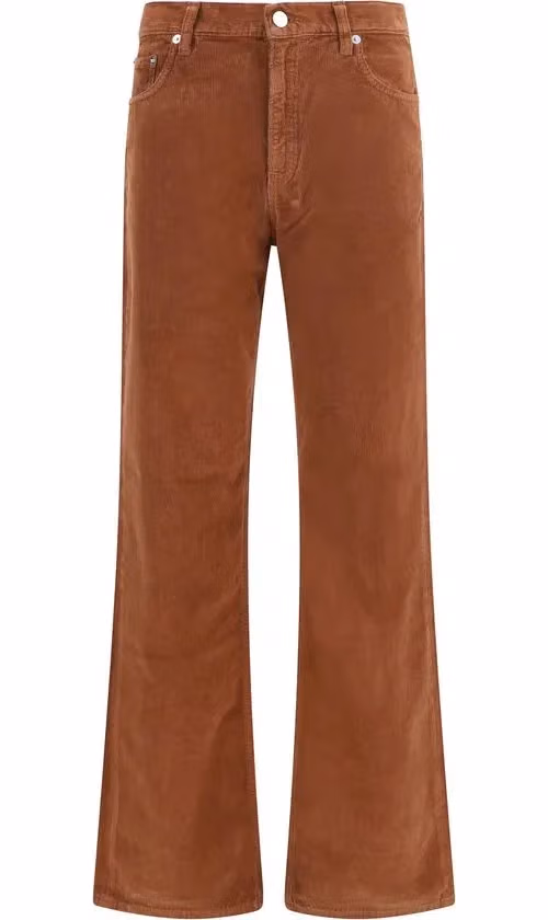 Haikure Brown Cotton Casual Pants