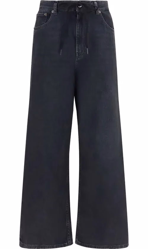 MM6 Black Cotton Relaxed Fit Jeans