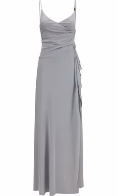 Gray Viscose Casual Dress