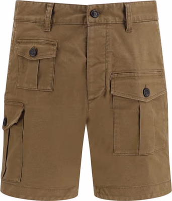 Brown Cotton Bermuda Shorts