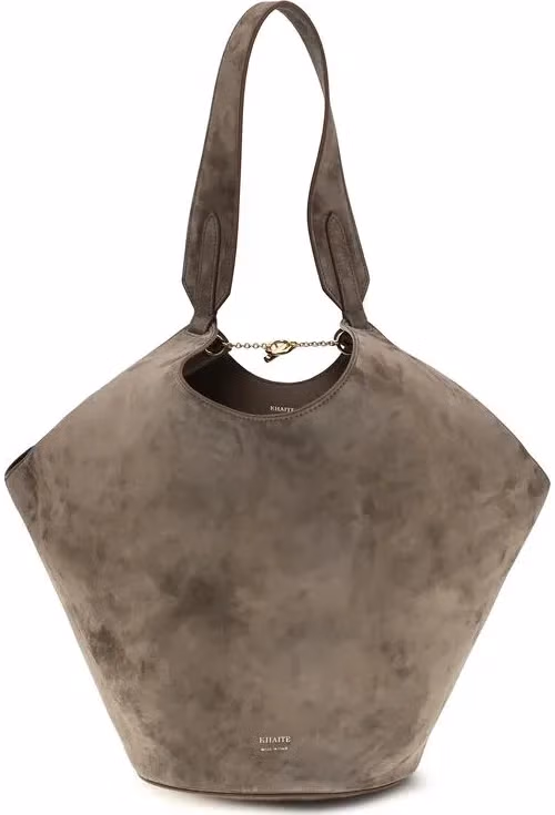 Khaite Beige Calf Leather Bos Taurus Shoulder Bag
