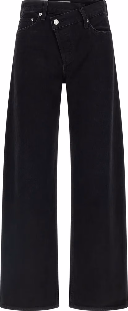Agolde Black Cotton Relaxed Fit Jeans