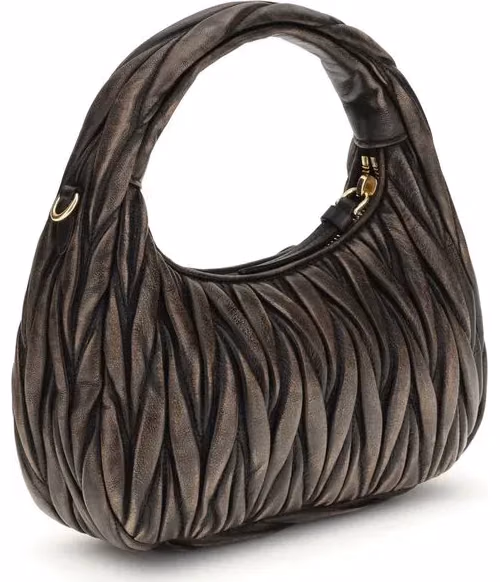 Miu Miu Brown Calf Leather Bos Taurus Shoulder Bag